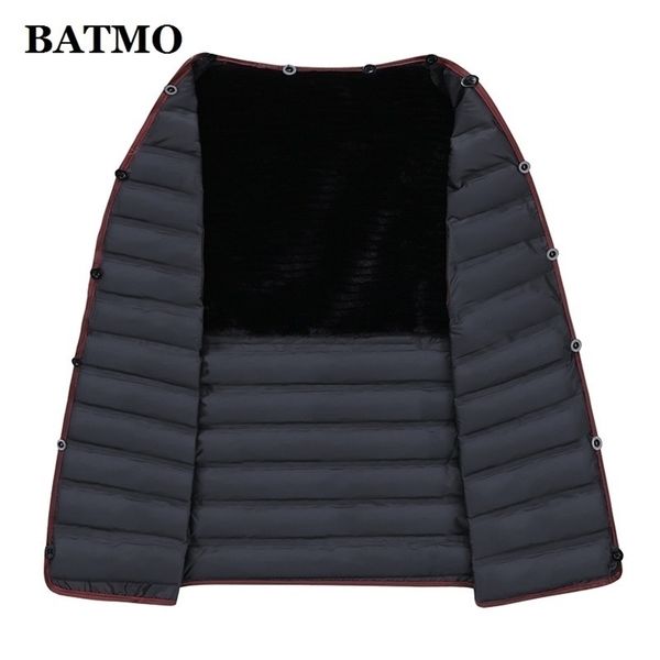 

batmo wool trench coat men men s 90 white duck down wool jackets thicked wool coat men plus size m xxxl lj201110, Black