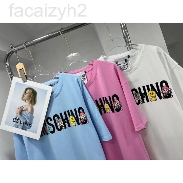 

women's t-shirt designer chaopai 22 early spring new color letter cartoon small animal makaron lady lovely casual short sleeve tc50, White