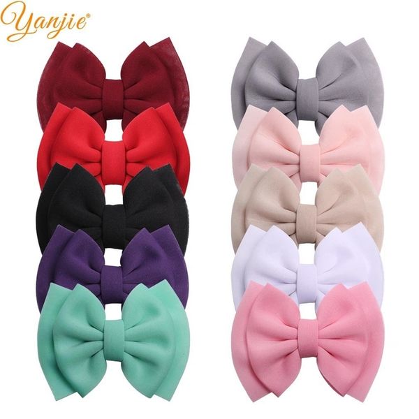 

10pcs/lot double layer puff hair bows girls chic puff bow hair clips women barrette kids diy hairbow winter diy hair accessories lj201226, Slivery;white