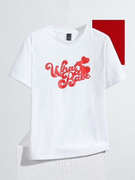 

x myfriendsoftheforest heart & slogan graphic tee b3b4#, White