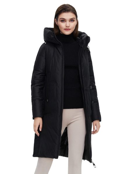 

zip up hooded puff winter coat z52h#, Black