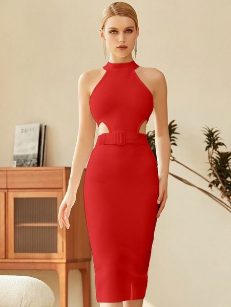 

adyce cut out waist belted bandage dress d6oh#, Black;gray