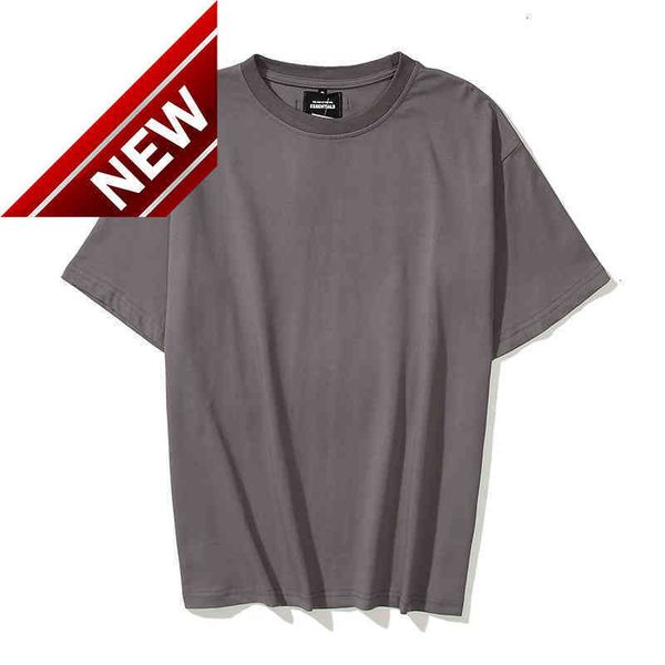 

50% off discount double feel essentials of god line fog wash grey high street t-shirt men's and women's short sleeve t-shirt, White;black