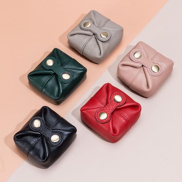 Cosméticos sacos casos de atacado preço criativo mini moeda bolsas de couro genuíno para chaves batom fone de ouvido japão korea estilo estilo wa