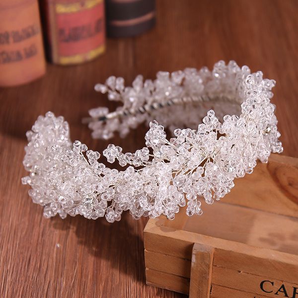 

glaze leaf headbands for women wedding crystal haidband bridal vintage earrings hair ornaments girls exquisite colored jewelry 220805, Slivery;golden