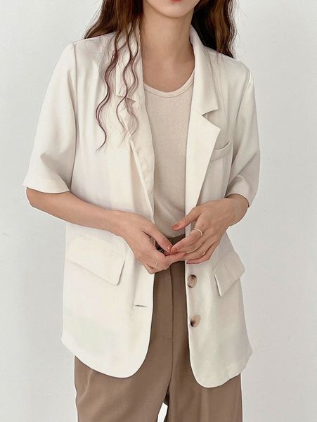 

dazy lapel collar single breasted blazer c9nd#, White
