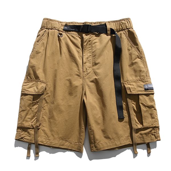 

2022 designer casual multi-bag cotton waist cargo shorts, White;black