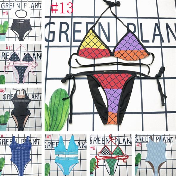 

women swimwear designers letter print bikinis summer textile girls one piece swimsuit vacation party bathing suit305k