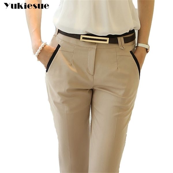 

ol office work wear suit pants women high waist skinny slim formal pencil pants female trousers bottoms pantalon mujer 210412, Black;white