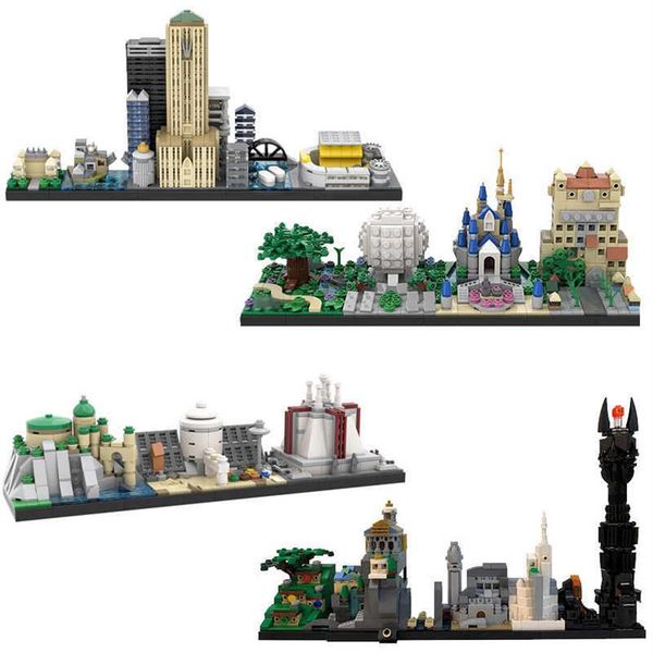 

city buildings back to the future fairy tale magic castle house movie skyline architecture building blocks city toys h0917238g