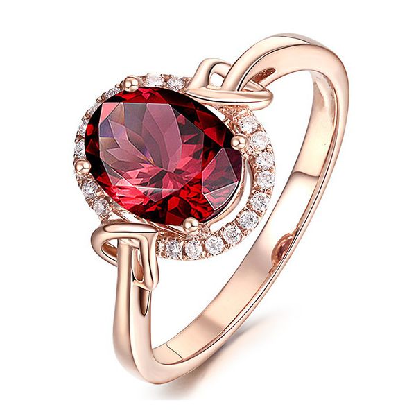 925 Zilveren Ovale Ruby Zircon Ring Voor Vrouwen Sieraden Accessoires