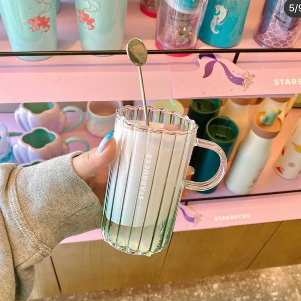 

starbucks cup 2021 cactus gradient fresh green glass with hedgehog stirring stick6epr