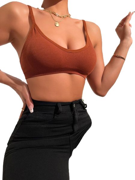 

plain seamless bralette t1id#, Black;red