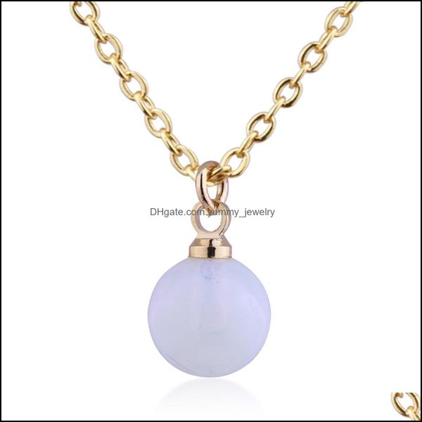 

pendant necklaces pendants jewelry rose quartz powder crystal opal spherical shape necklace women drop delivery 2021 vdm, Silver