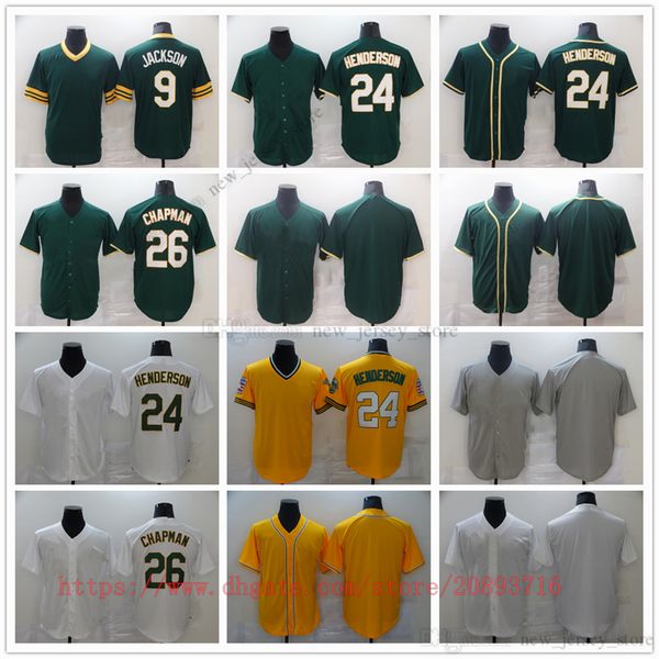 Filme College Baseball usa camisas costuradas 9 Reggiejackson 24 Rickeyhenderson 26 Mattchapman Slap All Stitched Away Sport Sport Sale de alta qualidade