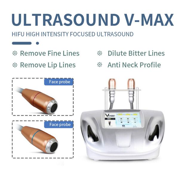 Altra attrezzatura di bellezza Linea radar Vmax HIFU Ringiovanimento della pelle della macchina per il sollevamento della forma del rafforzamento del viso con 2 sonde ad ultrasuoni