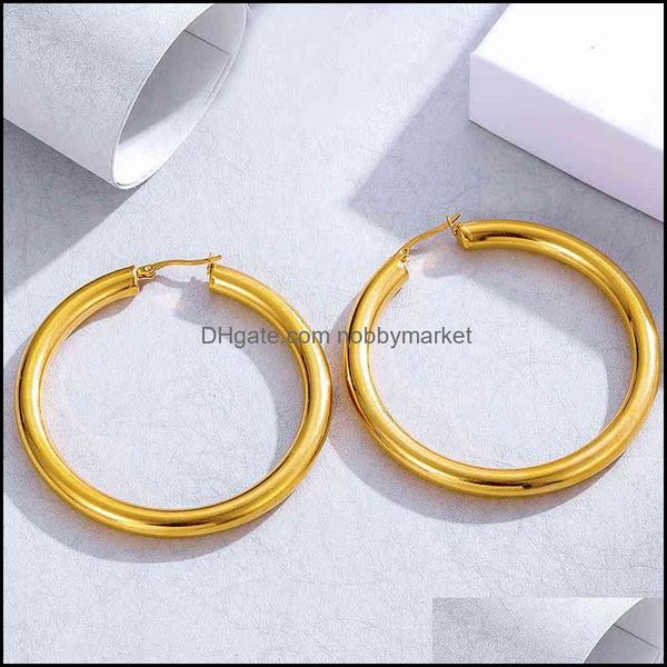 Серьги из шарма ювелирные изделия 18K Real Gold Laze Hollow Simple Spells Stainls Steel Hoop для подарка по подарочным подаркам. 2021 EDV