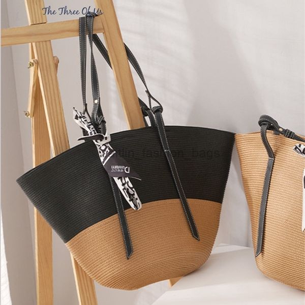 

fashion woven beach straw handbags 2022 luxury brand designer women shopper basket bohemia vacation summer tote shoulder bag g220812