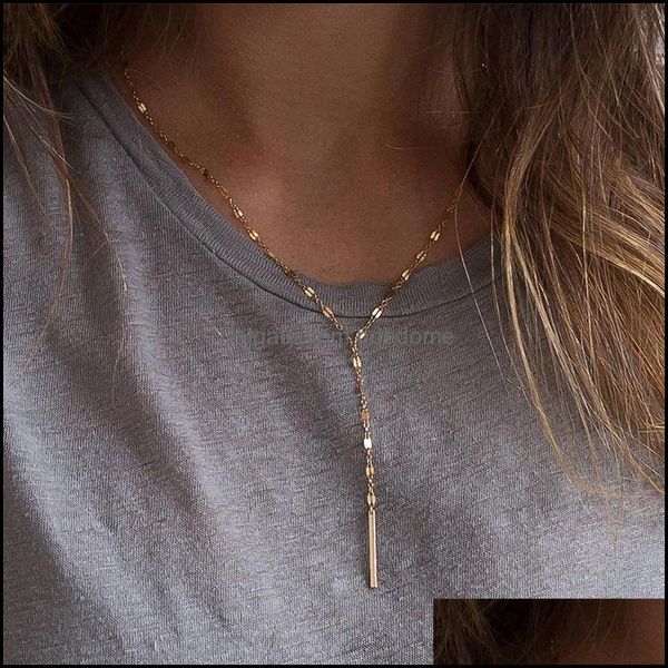 

chains necklaces pendants jewelry 2022 luxury pendant choker necklace for women minimalist bamboo chain stainless steel jewel dh43j, Silver
