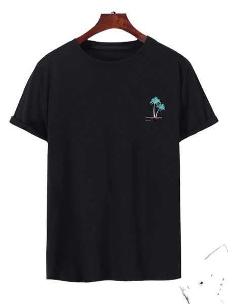 

men tropical print tee 19or#, White;black