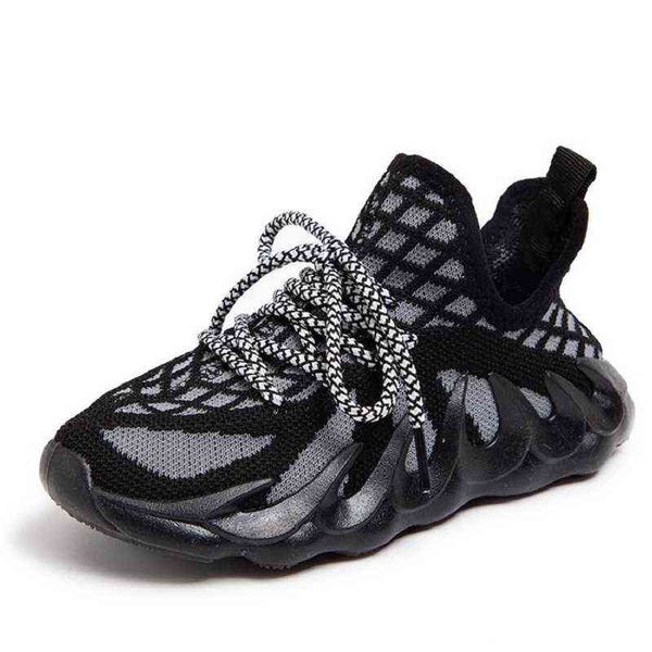 

spring autumn children boy woven fly shoes kids casual sneakers for girls g220527, Black;red