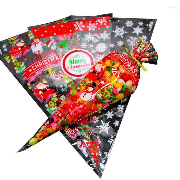 Confezioni regalo Confezione da 100 sacchetti di cono di Halloween Festival Tratta caramelle Zucca Modello di pipistrello Pacchetto a forma di triangolo Poch Decorazioni per feste RegaloGift