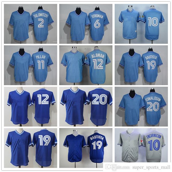

vintage college baseball wears jersey troy 2 tulowitzki marcus 6 stroman edwin 10 10 encarnacion kevin 11 pillar alomar bautista jerseys men, Blue;black