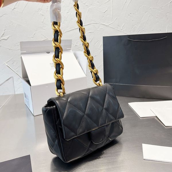 

france womens vintage bags classic mini flap quilted lambskin thick chain underarm envelope outdoor sacoche shoulder purse vanity designer h