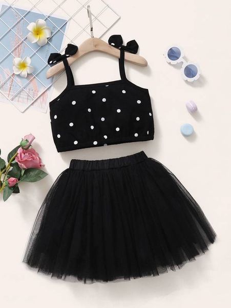 

little girl's butterfly tie poca dot suspender with mesh skirt she, White
