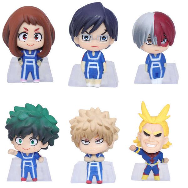 

huiya01 japanese anime my hero academia 6 pieces pvc action figure model collectible toy doll gifts for children q0722