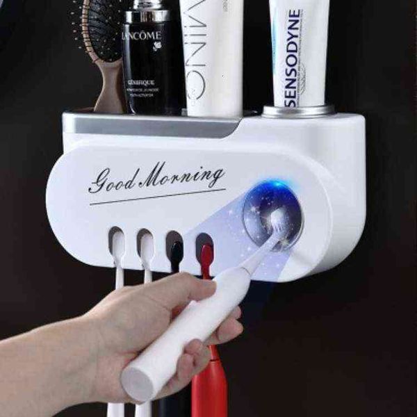 

straight toothbrush rack bathroom storage dental set creative hole free