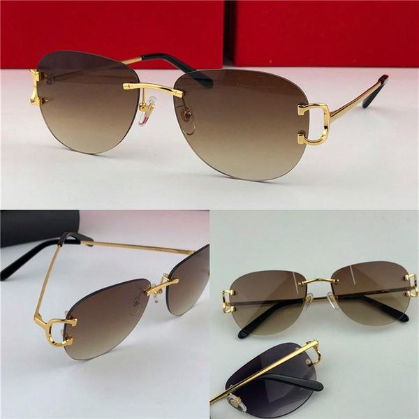 

selling vintage sunglasses piccadilly frameless sunglasses round frame retro avant-garde design uv400 light color decorative 226c, White;black