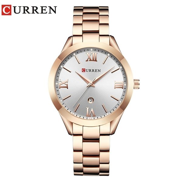 

curren fashion creative watch women dress wrist watch ladies quartz bracelet watches for women girls relogio feminino rose t200420, Slivery;brown