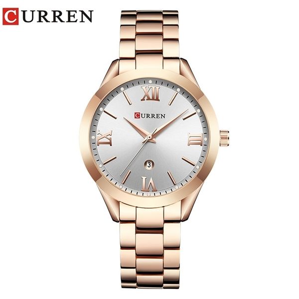 Curren Hot Fashion Creative Watch Женщины платье для запястья женские кварцевые браслеты часы для женщин девочек Relogio feminino Rose T200420