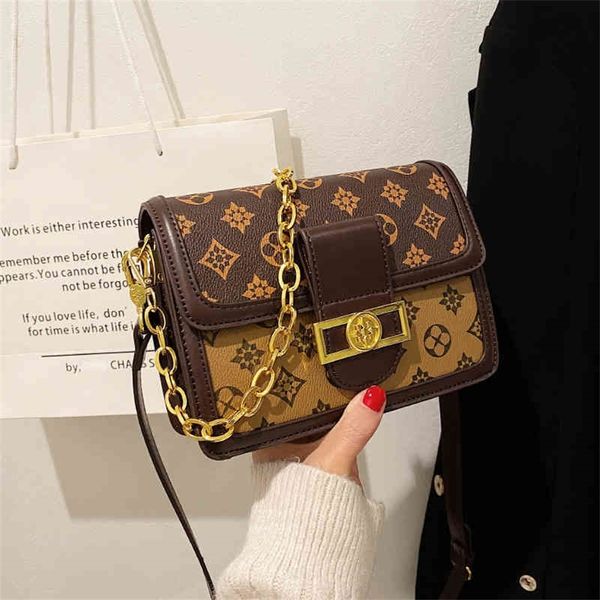 

50% off online sale store bag women fashion trend portable contrast color texture oblique cross women's single shoulder small square ba