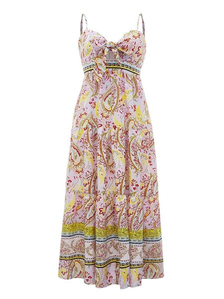 

mod floral & paisley print knot front cami dress 00km#, Black;gray