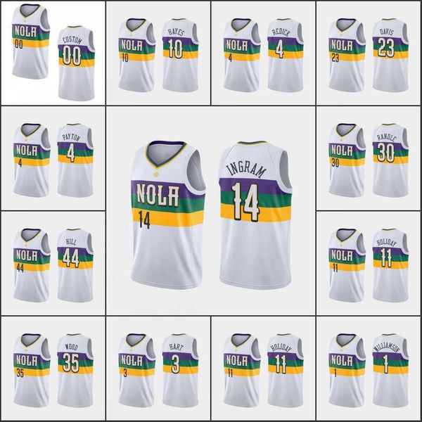 

new orleans's pelicans's men zion williamson sindarius thornwell jrue holiday brandon ingram custom white jersey, Black