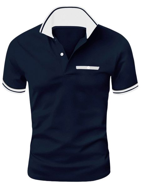 

men striped trim polo shirt e4ow#, White;black
