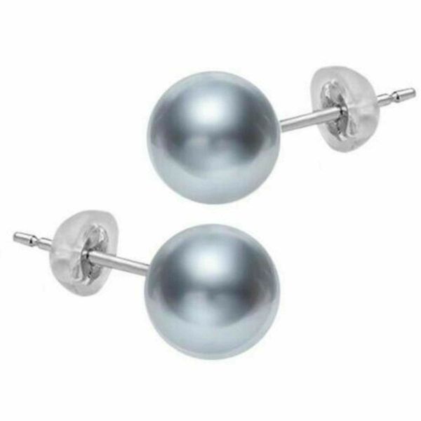 

natural 8mm m round entertainment baroque pearl 925 silver earrings 2022