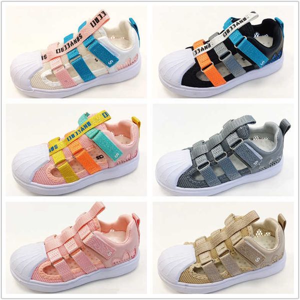 

youth summer hook loop sandals designers letters printed closed toe kids toddlers outdoor indoor beach travel slippers slides pink black gre