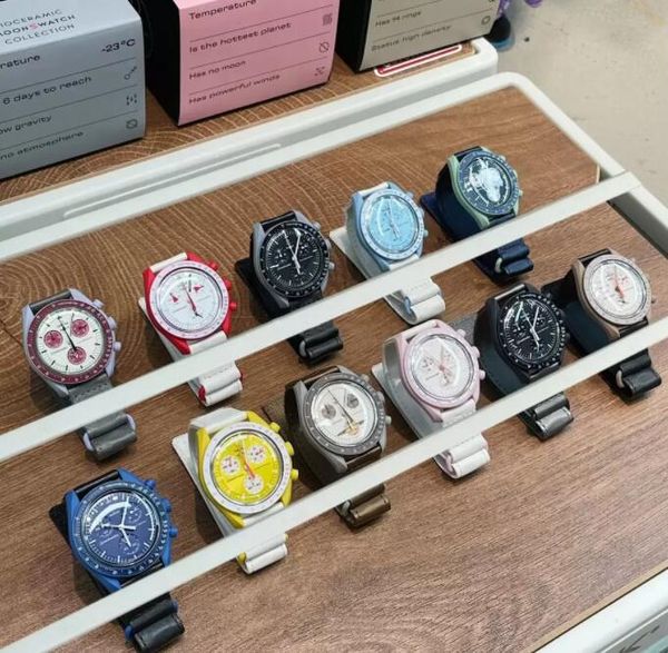 

new aaa watch automatic quartz watch mens ladies waterproof luminous leather strap wristwatches moonswatch with box, Slivery;brown