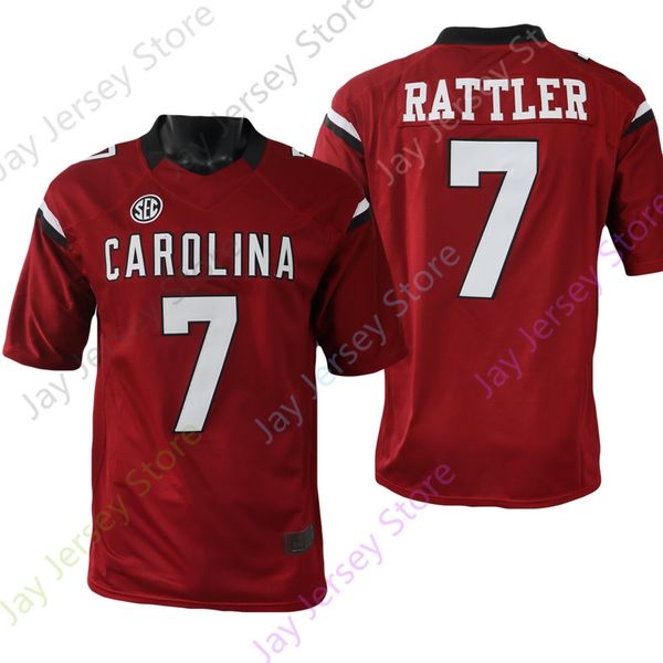 

2022 new ncaa south carolina gamecock football jersey 7 rattler college size youth red, Black