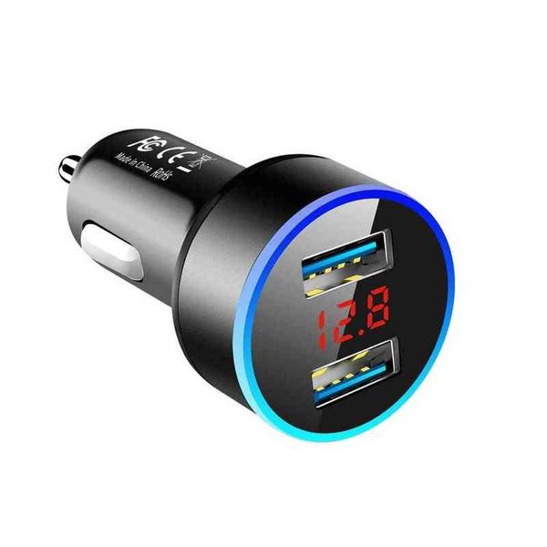 Caricabatteria per auto doppio USB 3.1A con display a LED Caricabatterie per auto universali per telefoni cellulari Adattatore di ricarica rapida W220328