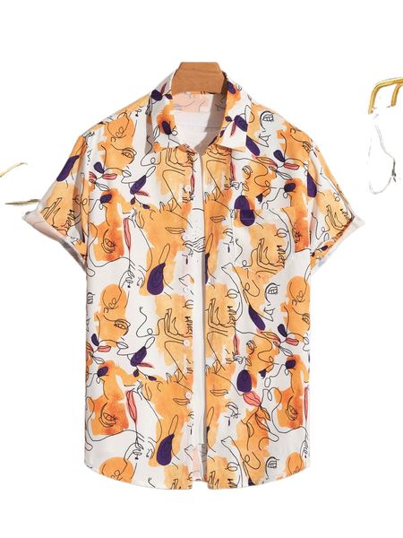 

men allover print patched pocket shirt g05r#, White;black