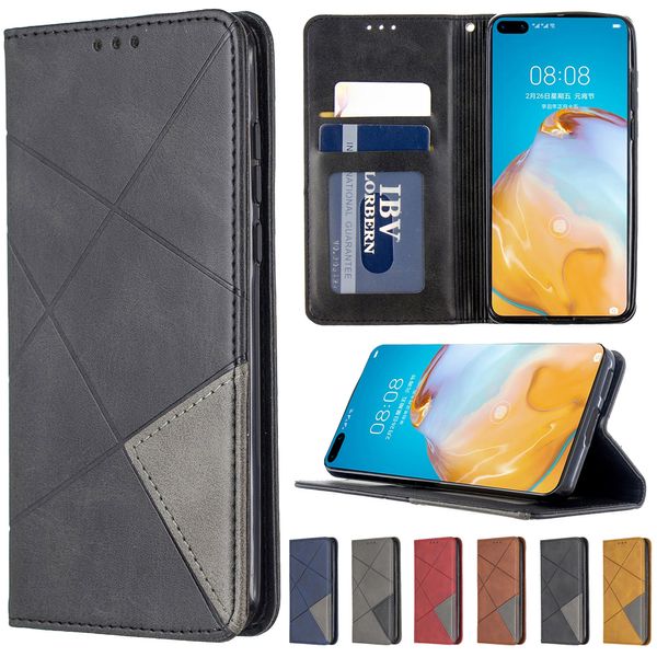 Leder Flip Cases für Huawei P50 P40 P30 P20 Pro Lite Y5 Y6 Y7 Y9 2019 PSmart 2019 2020 2021 honor 9X Lite Brieftasche Telefon Abdeckung