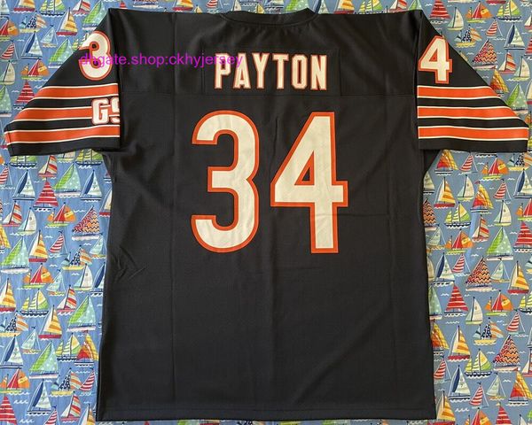 

& authentic ness mitchell walter payton football jersey mens kids stitched throwback jerseys, Black