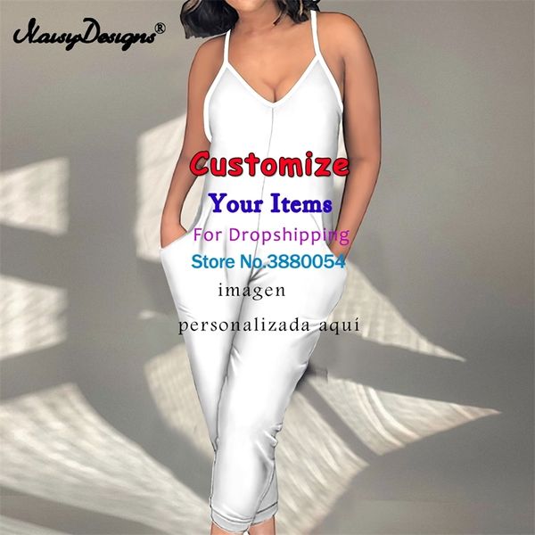 NoisyDesigns Summer personalize a moda de moda tendência sexy mulheres casuais garotas de sling sling mais tamanho 4xl Drop 220616