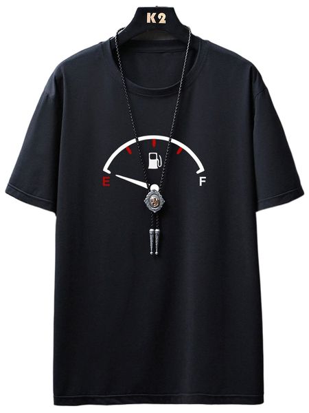 

men fuel gauge print tee 72zw#, White;black