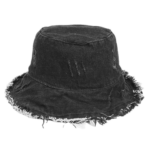 

fashion designers caps female summer retro washed jean fisherman hat japanese frayed sun-proof basin hat korean stylish broad-brimmed outdoo, Blue;gray