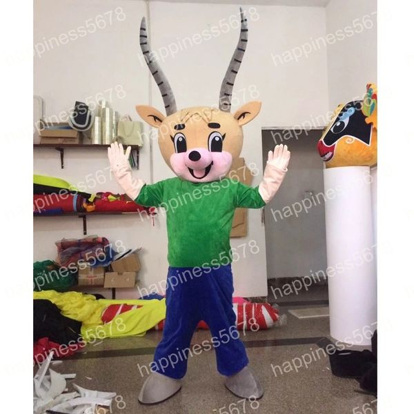 

simulation antelope mascot costumes cartoon character outfit suit halloween adults size birthday party outdoor festival dress, Red;yellow